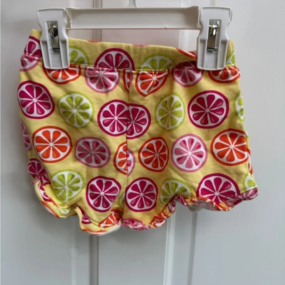 NWOT Gymboree 18-24M Girls Yellow and Pink Citrus Pattern Soft Shorts